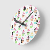 Farbige Cupcakes Wall Clock Runde Wanduhr (Winkel)