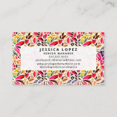 Farbige Cutouts Floral Berufliche Visitenkarte (Rückseite)
