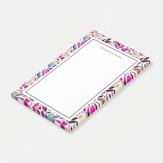 Farbige Cutouts floral Post-it Klebezettel (angewinkelt)