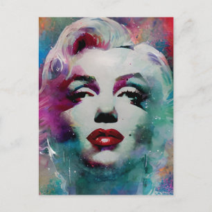 Farbige Cyberpunk-Frau Postkarte