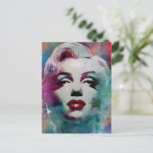 Farbige Cyberpunk-Frau Postkarte (Stehend Vorderseite)