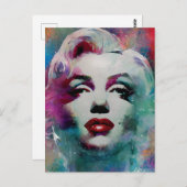 Farbige Cyberpunk-Frau Postkarte (Vorne/Hinten)