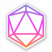 Farbige D20-Würfel Aufkleber (Vorderseite)