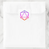 Farbige D20-Würfel Quadratischer Aufkleber (Tasche)