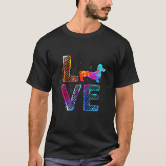 Farbige Dachshund-Hund-Mutter-Geschenke Dachshund T-Shirt