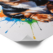 Farbige Dachshund-Wasserfarben-Kunst Poster (Ecke)