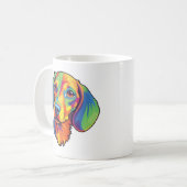 Farbige Dackel Kaffeetasse (Vorderseite Links)