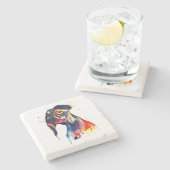 Farbige Dackel Untersetzer (Seitenansicht)