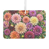 Farbige Dahlienblumen Autolufterfrischer (Rückseite)