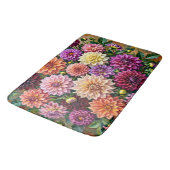 Farbige Dahlienblumen Badematte (Schrägansicht)