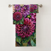 Farbige Dahlienblumen Badhandtuch Set (Insitu)