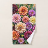 Farbige Dahlienblumen Badhandtuch Set (Handtuch)