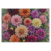 Farbige Dahlienblumen Schneidebrett (Vorderseite)