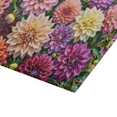 Farbige Dahlienblumen Schneidebrett (Ecke)