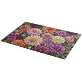 Farbige Dahlienblumen Schneidebrett (Ecke)