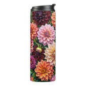 Farbige Dahlienblumen Thermosbecher (Nach links gedreht)