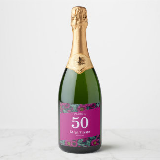 Farbige Daisy 70. Geburtstag Für Mama Lila Schaumweinetikett