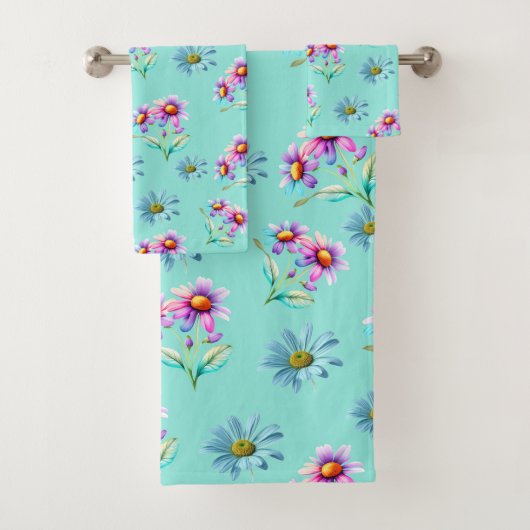 Farbige Daisy-Blume Badhandtuch Set (Insitu)
