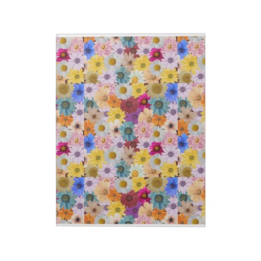 Farbige Daisy-Blume Gemustert Notepad Notizblock (Rotiert)