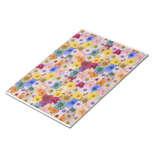 Farbige Daisy-Blume Gemustert Notepad Notizblock (angewinkelt)
