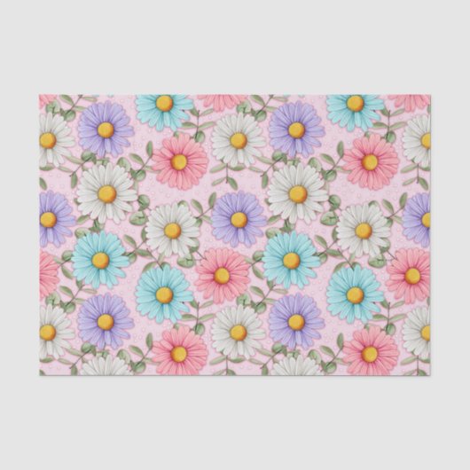 Farbige Daisy-Blume Rosa Seidenpapier (Vorderseite)
