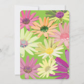 Farbige Daisy First Birthday Einladung (Rückseite)