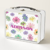 Farbige Daisy mit Namen Metall Brotdose (Vorderseite)