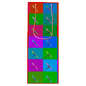 Farbige Daisy-Plätze, Abstrakte kleine Printwerbun Geschenktüte Für Weinflaschen (Vorderseite)