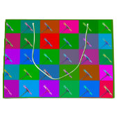 Farbige Daisy-Plätze, Abstrakte kleine Printwerbun Große Geschenktüte (Vorderseite)