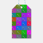 Farbige Daisy-Quadrate, Abstrakte Blumenfotografie Geschenkanhänger (Vorderseite)