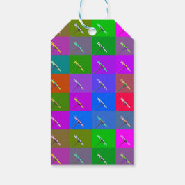 Farbige Daisy-Quadrate, Abstrakte Blumenfotografie Geschenkanhänger