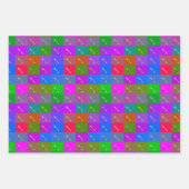 Farbige Daisy-Quadrate, Abstrakte Blumenfotografie Geschenkpapier Set (Vorderseite 3)