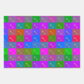 Farbige Daisy-Quadrate, Abstrakte Blumenfotografie Geschenkpapier Set (Vorderseite 2)