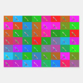 Farbige Daisy Square, Abstrakte Kunst, grünes Blau Geschenkpapier Set (Vorderseite)