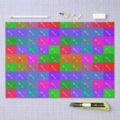 Farbige Daisy Squares, Abstraktes Blumenmuster Seidenpapier (Handwerk)