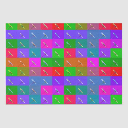 Farbige Daisy Squares, Abstraktes Blumenmuster Seidenpapier (Vorderseite)