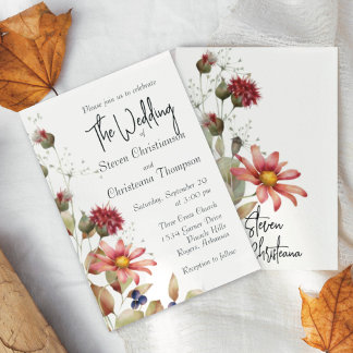 Farbige Daisy-Wildblume Einladung
