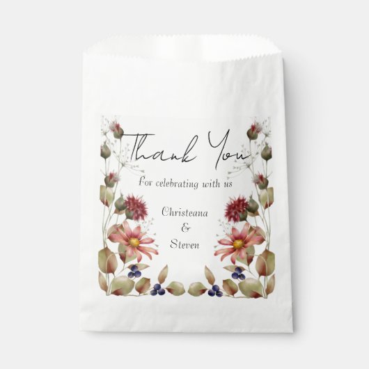 Farbige Daisy-Wildblume Geschenktütchen (Vorderseite)