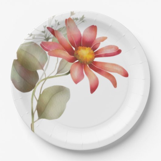 Farbige Daisy-Wildblume Pappteller (Vorderseite)