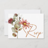 Farbige Daisy-Wildblume RSVP Karte (Vorderseite)