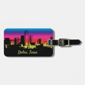 Farbige Dallas Skyline Gepäckanhänger (Vorderseite horizontal)