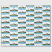 Farbige Dallas Skyline-Illustration Geschenkpapier (Flach)