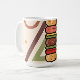 Farbige Dango-Spieße geometrisches Muster Kaffeetasse