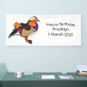 Farbige Darstellung der Mandarinenente Banner (Messe)