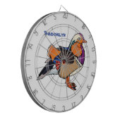 Farbige Darstellung der Mandarinenente Dartscheibe (Vorderseite Links)