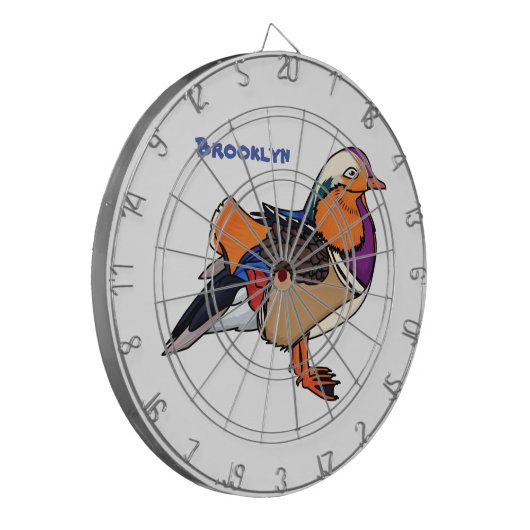 Farbige Darstellung der Mandarinenente Dartscheibe (Vorderseite Links)