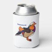 Farbige Darstellung der Mandarinenente Dosenkühler (Kanne Vorderseite)