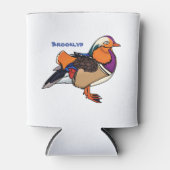 Farbige Darstellung der Mandarinenente Dosenkühler (Vorderseite)