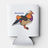 Farbige Darstellung der Mandarinenente Dosenkühler (Rückseite)