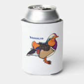 Farbige Darstellung der Mandarinenente Dosenkühler (Kanne Rückseite)